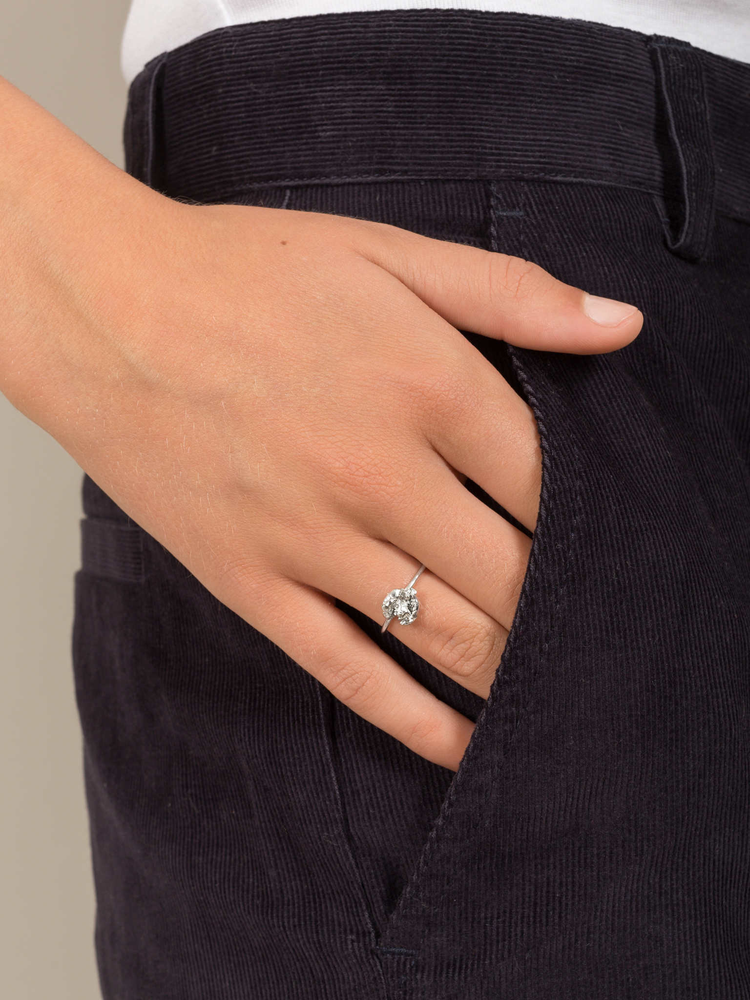 Zero waste ring in sterling silver